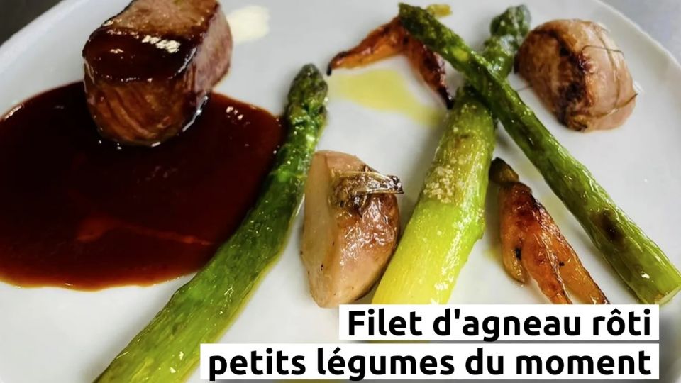 A feu doux : Restaurant Alexis Baudin #04 Filet d'agneau rôti et petits légumes du moment