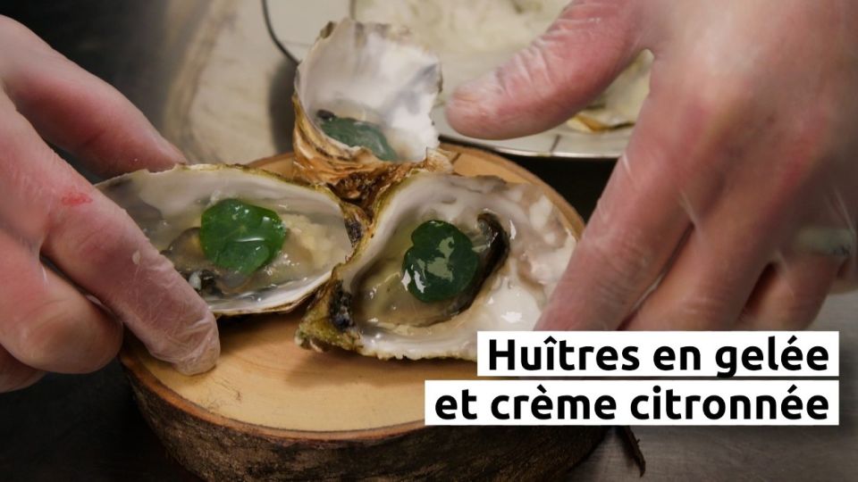 A feu doux : Les Calmosiens #02 Huîtres en gelée d'eau d'huître et crème citronnée