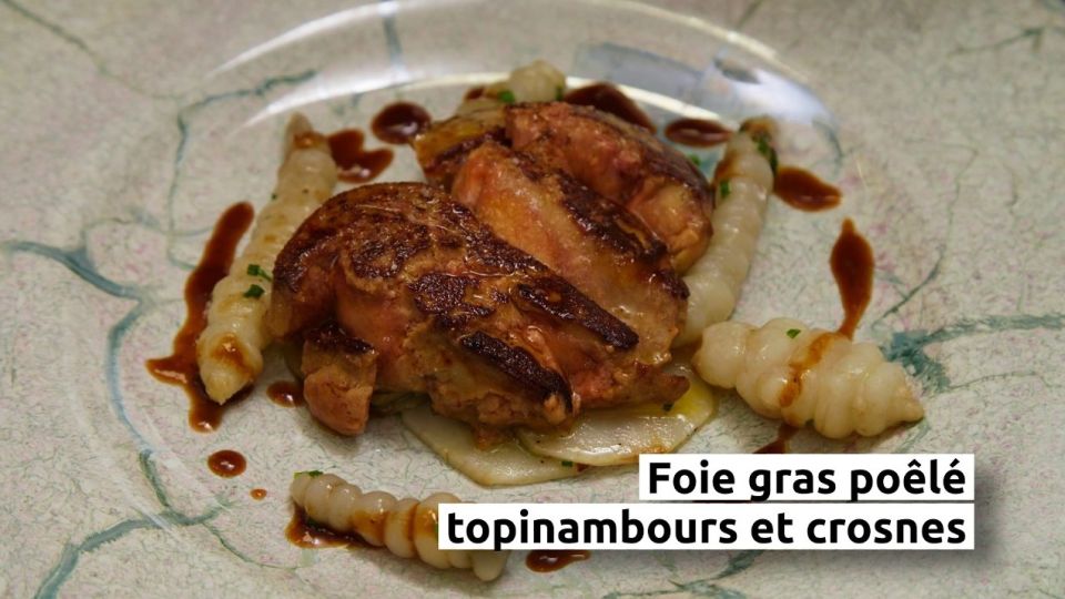A feu doux : Les Calmosiens #03 Foie gras poêlé aux topinambours et crosnes