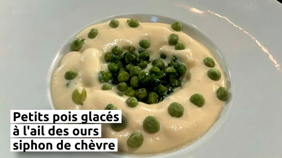 A feu doux : Racines #01 Petits pois glacés à l'ail des ours et siphon de chèvre