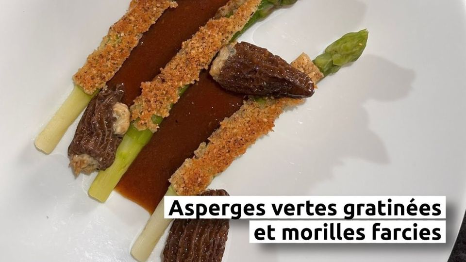 A feu doux : Racines #03 Asperges vertes gratinées et morilles farcies