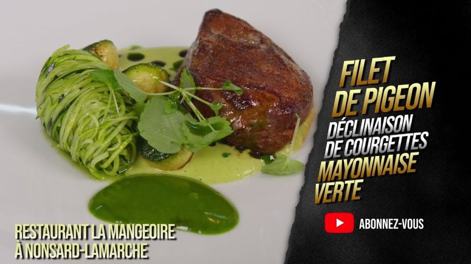 A feu doux : La Mangeoire #04 filet de pigeon, déclinaison de courgettes et mayonnaise verte