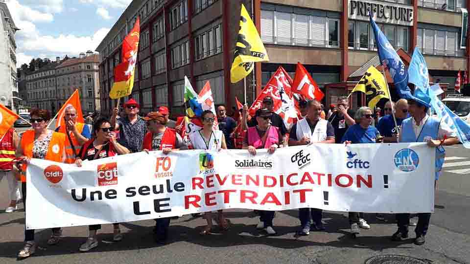 Réforme des retraites : un peu plus de 1 000 manifestants à Epinal</BR>