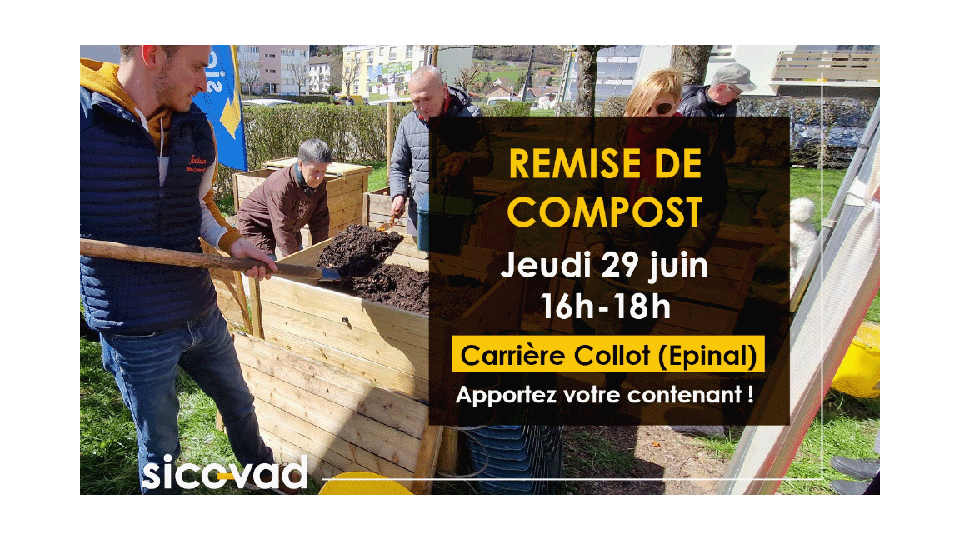 Remise de compost à la carrière Collot le 29 juin</BR>