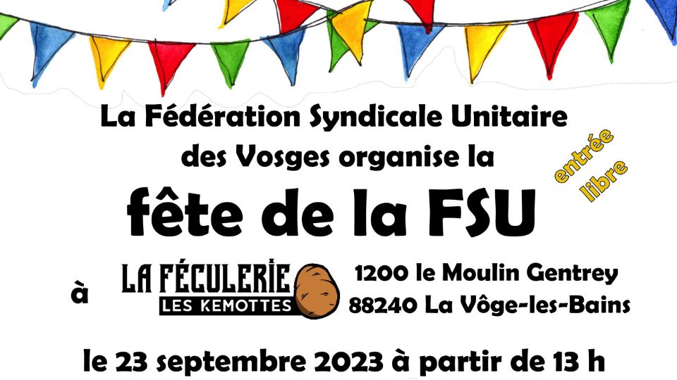 Fête de la FSU le 23 septembre à Harsault