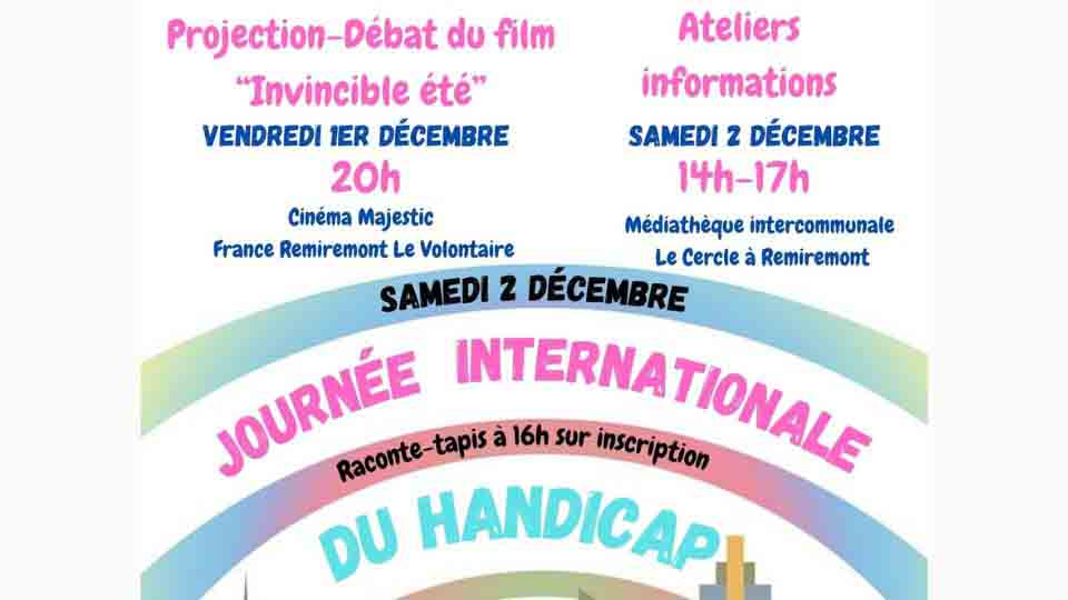 Journée du handicap à la médiathèque de Remiremont le 2 décembre