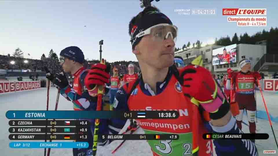 Biathlon : Fabien Claude en bronze avec le relais français 
