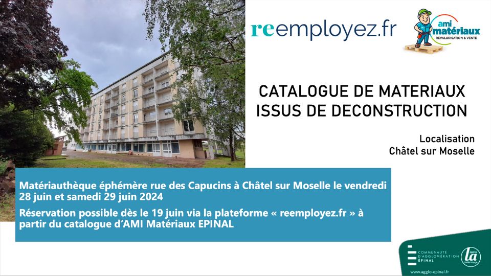 Vente éphémère de matériaux issus d’une déconstruction à Châtel-sur-Moselle
