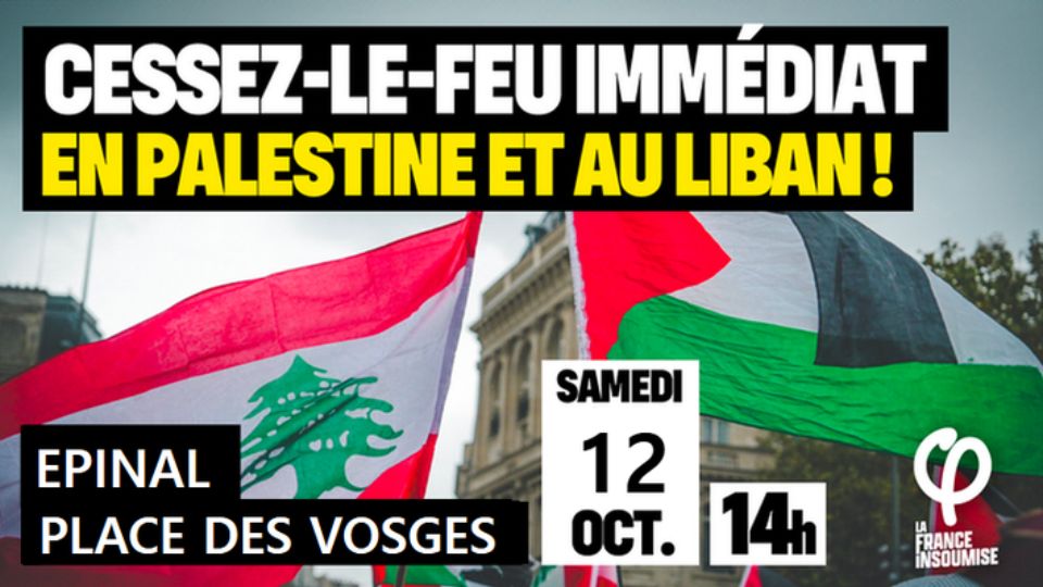 Manifestation à Epinal le 12 octobre à 14h en soutien au peuple palestinien