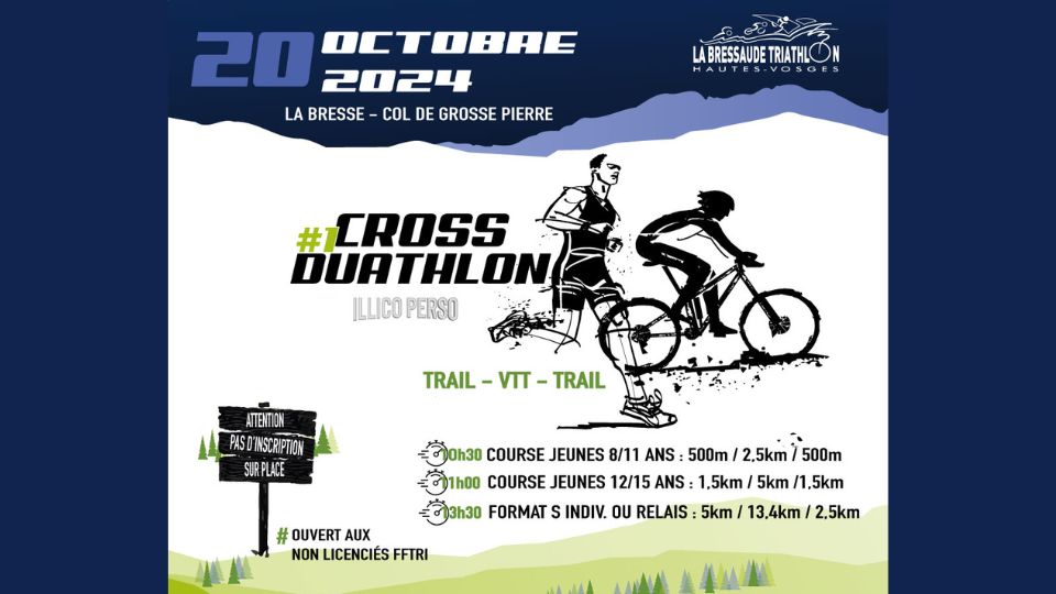 1ère édition du Cross Duathlon Illico Perso le 20 octobre à La Bresse
