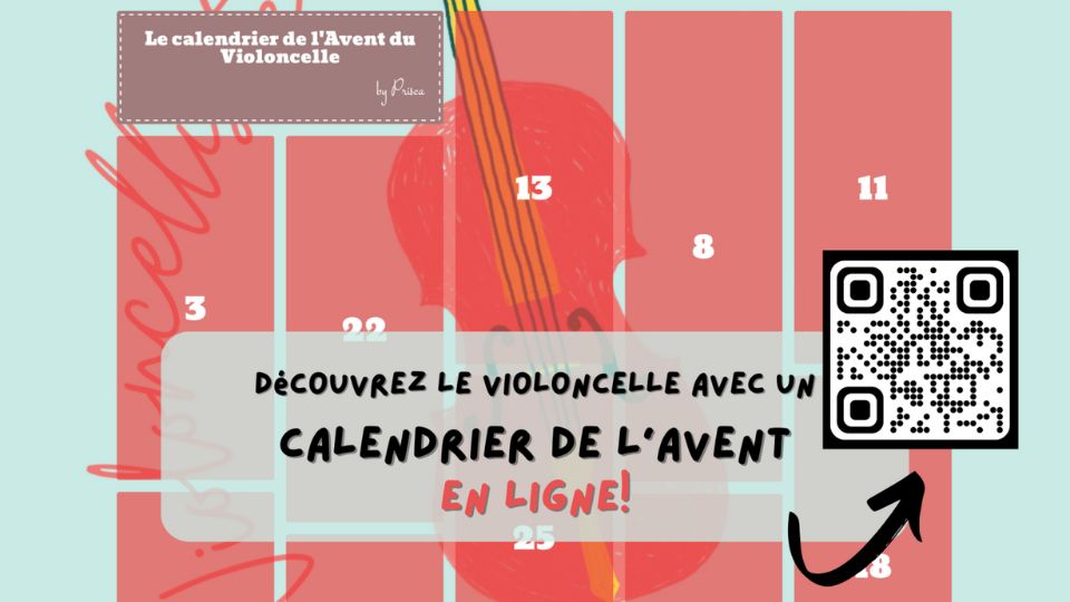 Le violoncelle à travers un calendrier de l'Avent numérique