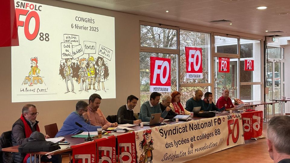 Congrès du Syndicat National Force Ouvrière des Lycées et Collèges (SNFOLC88) : Mobilisation et engagements forts