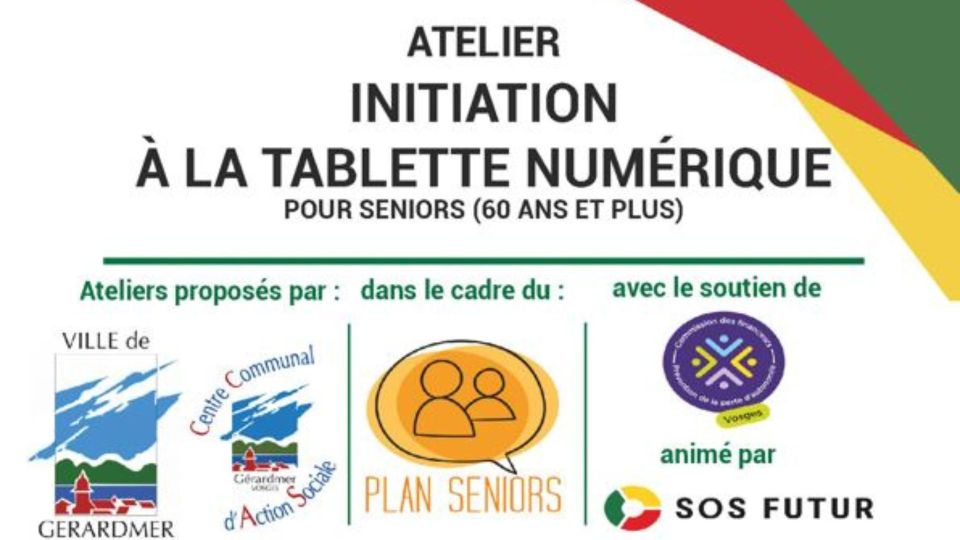Ateliers d’initiation à la tablette numérique pour les seniors (60 ans et +) à Gerardmer !